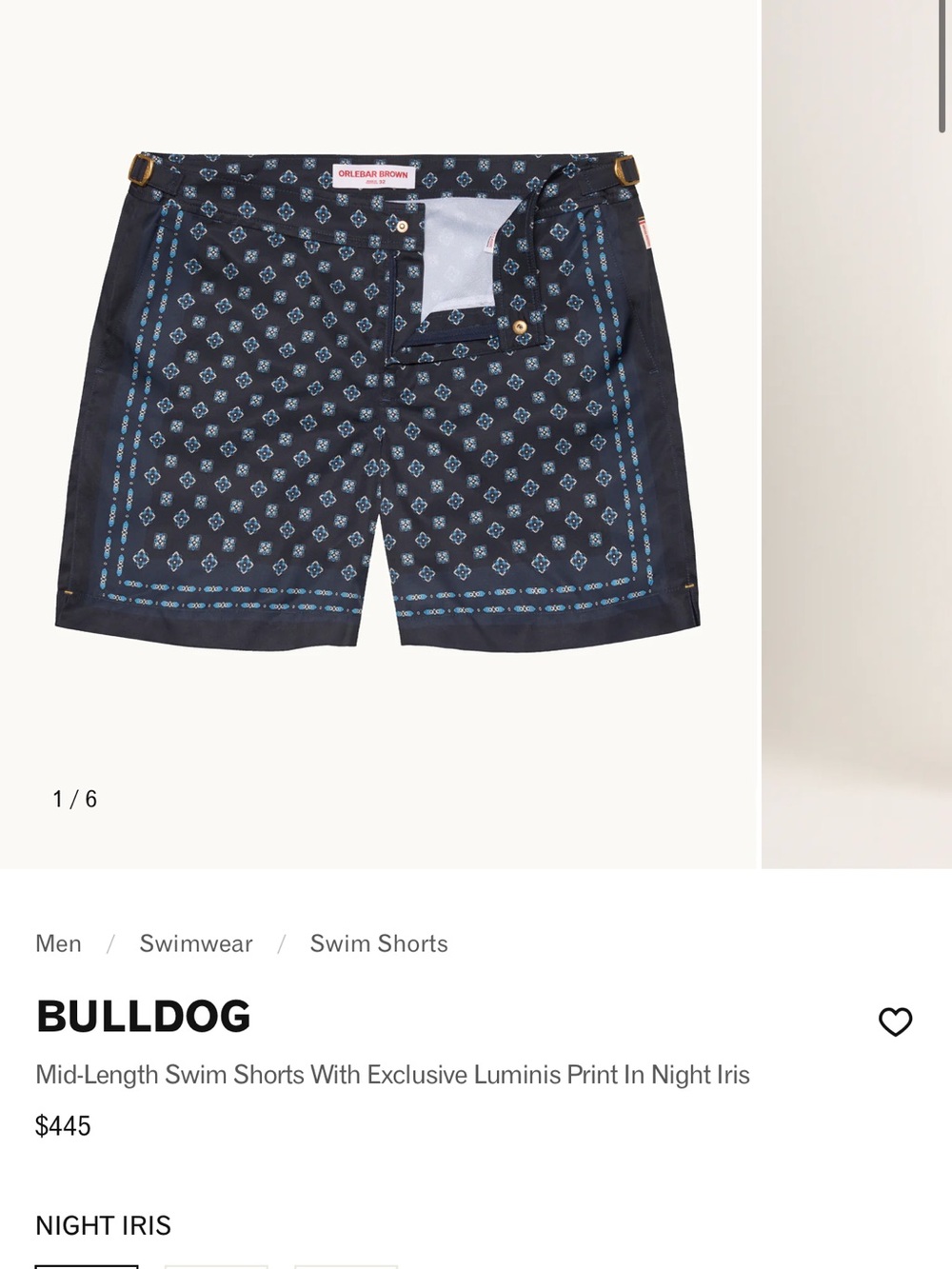 Orlebar Brown Bulldog Swim Shorts in Night Iris Print